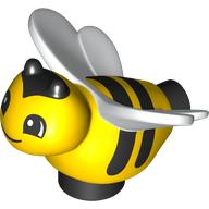Duplo Animal Bee with Face and Black Stripes Print