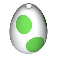 Food Egg with 1.5mm Hole and Bright Green Spots Print