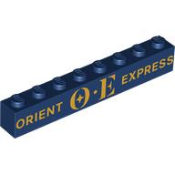 Brick 1 x 8 with Gold 'ORIENT EXPRESS' print