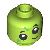 Image of part Minifig Head Alien, 3 Eyes, Green Spots print