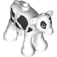 Animal, Cow, Baby / Calf with Reddish Brown Eyes, Black Spots Print