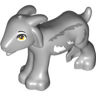 Animal, Goat with Horns, Dark Bluish Grey/WHite Spots print