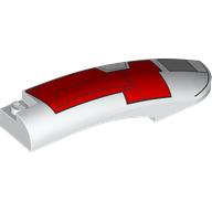 Slope Curved 10 x 2 x 2 with Curved End Right with Red Armor Plating print