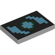 Tile 2 x 3 with Bright Light Blue Pixelated Shapes print
