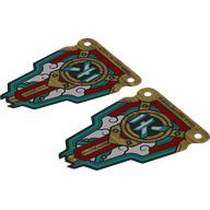 Flags, Two Holes, Gold, Dark Red, Silver, and Dark Turquoise Panels Print [Complete Sheet]