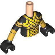 Minidoll Torso Girl with Gold Straps/Uniform print, Black Arms and Hands