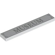 Tile 1 x 6 with Silver 'MUSEUM', Border print