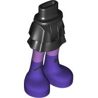 Minidoll Hips and Layered Skirt with Lavender Legs, Dark Purple Boots print