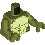 Image of part Torso, Yellowish Green Lizard Chest print, Olive Green Arms, Olive Green Hands