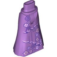 Minidoll Hips and Full Length Skirt with Dark Purple Flowers, Dress Layers print