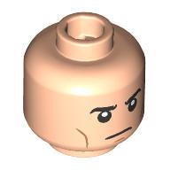 Image of part Minifig Head Paul Atreides, Dark Eyebrows, Cheek Lines, Neutral/Stern print