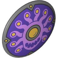 Image of part Minifig Shield Round Bowed with Lavender Beholder on Dark Purple Field print