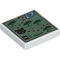 Image of part Tile 2 x 2 with Map, Trail, Bear print