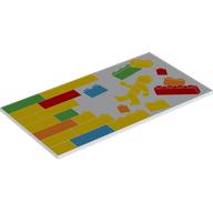 Image of part Tile 8 x 16 with LEGO Bricks, Wall, Yellow Minifig print