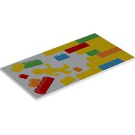 Image of part Tile 8 x 16 with LEGO Bricks, Wall, Yellow Minifig print