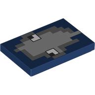 Tile 2 x 3 with Pixelated Squid Face print