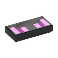 Tile 1 x 2 with Purple, Bright Pink Squares (Minecraft) Black