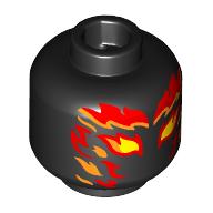 Image of part Minifig Head, Sauron, Yellow/Orange/Red Flames for Face