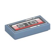 Tile 1 x 2 with Cassette Tape Print