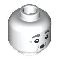 Minifig Head Fat Friar, Dark Bluish Grey Eyebrows, Wrinkles, Open Mouth Round/Closed