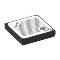 Tile 2 x 2 with 'Start', Cannon, and Barcode Print (Sticker) Black