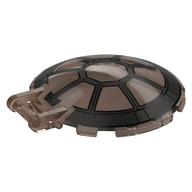 Dish 6 x 6 Inverted - No Studs with Handle with SW 8 Spoke Radial Cockpit Print Trans-Brown