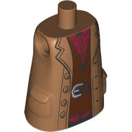 Torso Large, Long Coat with Molded Pockets, Broad Lapels, Red Shirt, Reddish Brown Vest, Black Belt with Silver Buckle Print (Hagrid)