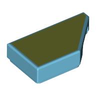 Image of part Tile 1 x 2 with Stud Notch Right with Olive Green Print