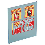 Glass for Frame 1 x 6 x 6, with Red Emergency Map Print