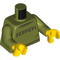 Image of part Torso, Sweater with 'Ferrari' print, Olive Green Arms, Yellow Hands