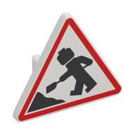 Road Sign Clip-on 2.2 x 2.667 Triangular with Road Works Sign print