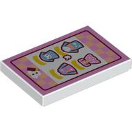 Tile 2 x 3 with Bright Pink Sign, Clothing print