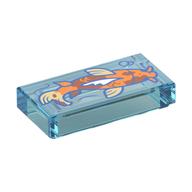 Tile 1 x 2 with Orange Fish (Koi) print