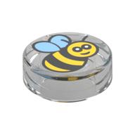 Tile Round 1 x 1 with Bee print