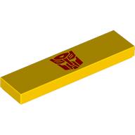Tile 1 x 4 with Red Autotron Logo print