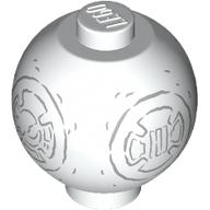 Brick Round 2 x 2 Sphere with Stud with Dark Bluish Grey BB-8 Droid Snowman Print