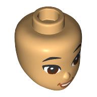 Minidoll Head, Think Black Eyebrows, Brown Eyes, Open Mouth Smile