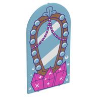 Glass for Frame 1 x 6 x 7 with Bow with Medium Nougat Mirror, Pearl Chains, Dark Pink Crystals Print Medium Azure