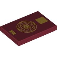 Tile 2 x 3 with Gold Passport print