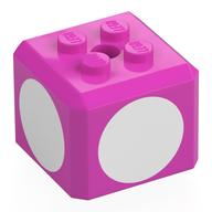 Image of part Brick Special Cube with 2 x 2 Studs on Top, and White Circles Print