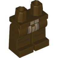 Hips and Dark Brown Legs with Robe Ends, Dark Tan Shirt print