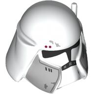 Helmet, Clone Commander with Black Visor, Light Bluish Grey Markings, Dark Red Dots print