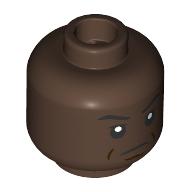 Minifig Head Black Eybebrows, Frown