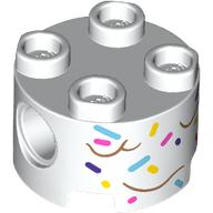 Brick Round 2 x 2, Pin Holes with Multi Colored Sprinkles print