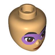 Minidoll Head, Black Eyebrows, Lavender Facemask, Smirk
