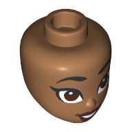 Minidoll Head, Black Eyebrows, Brown Eyes, Dark Red Lips
