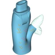 Minidoll Hips and Fishtail (Mermaid) with Satin Trans-Light Blue Tail print