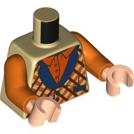Torso, Reddish Brown/Orange/Tan Argyle Jacket, Dark Blue Collar, Orange Shirt print, Orange Arms, Light Nougat Hands