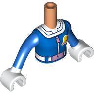 Minidoll Torso Girl with Nougat Arms and Hands with Blue Classic Space Suit, White Trim, Lavender Belt print