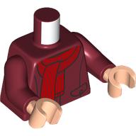 Torso, Coat, Red Scarf print, Dark Red Arms, Light Nougat Hands